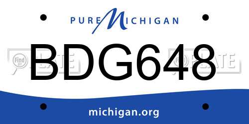 BDG648 Michigan License Plate