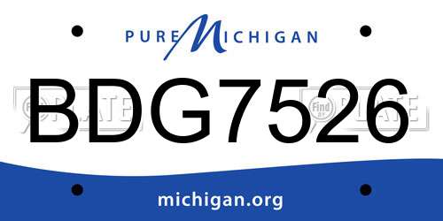 BDG7526 Michigan License Plate