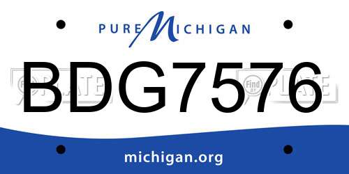BDG7576 Michigan License Plate