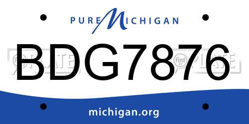 BDG7876 Michigan License Plate