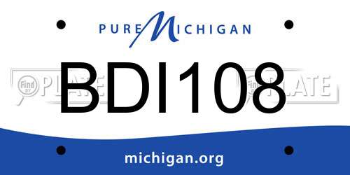 BDI108 Michigan License Plate