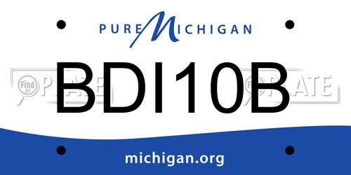 BDI10B Michigan License Plate