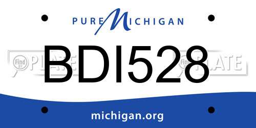 BDI528 Michigan License Plate