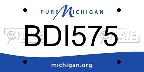 BDI575 Michigan License Plate