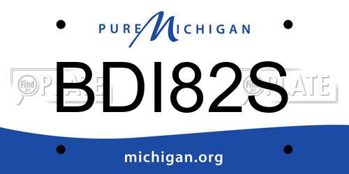 BDI82S Michigan License Plate