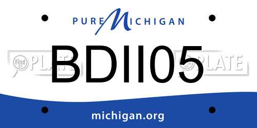 BDII05 Michigan License Plate
