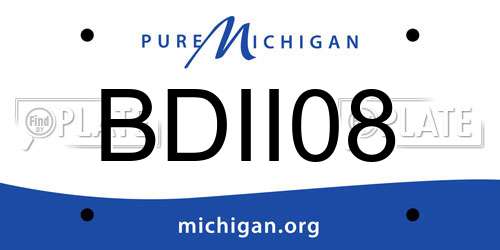 BDII08 Michigan License Plate