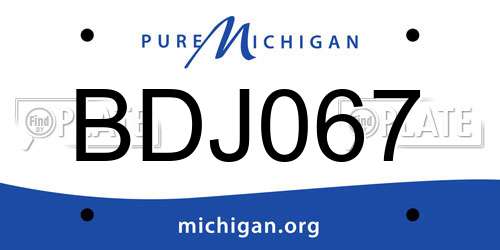 BDJ067 Michigan License Plate