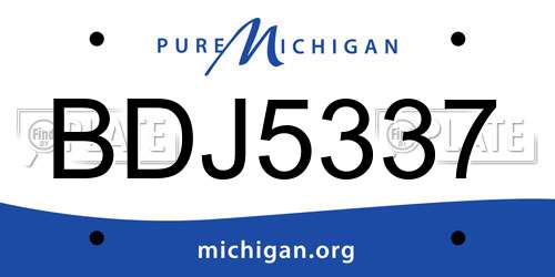 BDJ5337 Michigan License Plate