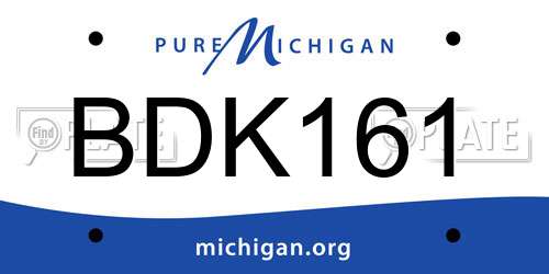 BDK161 Michigan License Plate