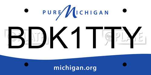 BDK1TTY Michigan License Plate
