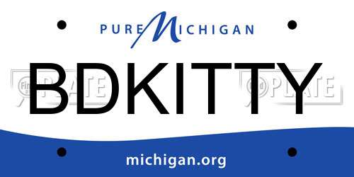 BDKITTY Michigan License Plate