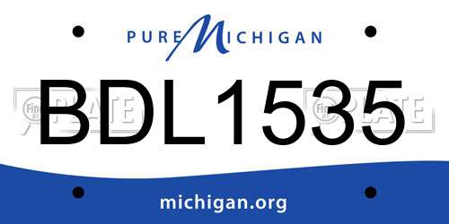 BDL1535 Michigan License Plate