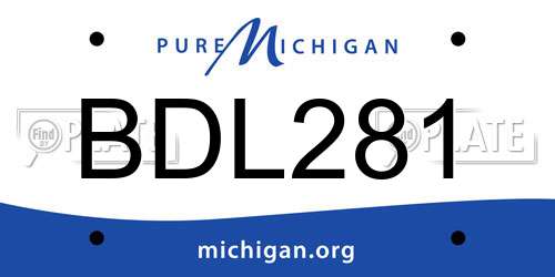 BDL281 Michigan License Plate