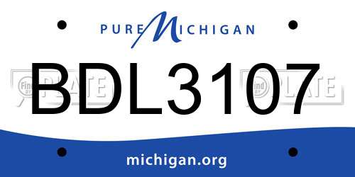 BDL3107 Michigan License Plate