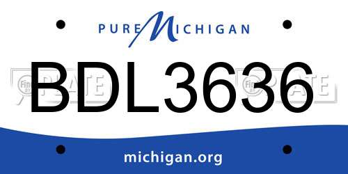 BDL3636 Michigan License Plate