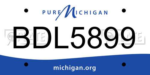 BDL5899 Michigan License Plate