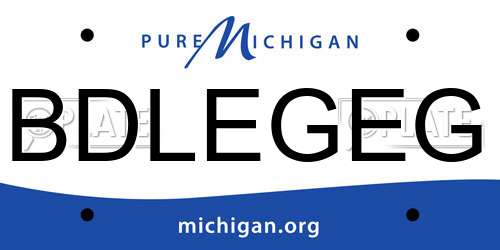 BDLEGEG Michigan License Plate