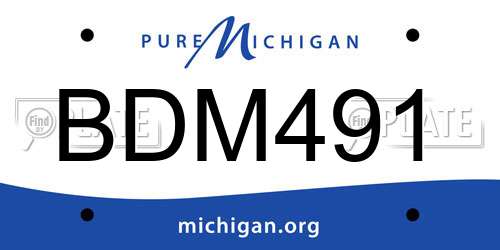 BDM491 Michigan License Plate