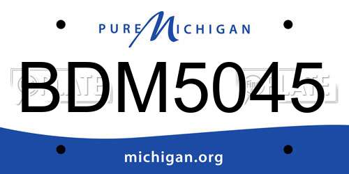 BDM5045 Michigan License Plate