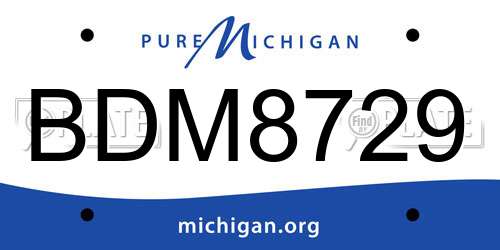 BDM8729 Michigan License Plate