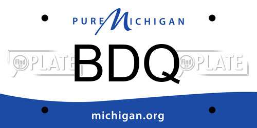 BDQ Michigan License Plate