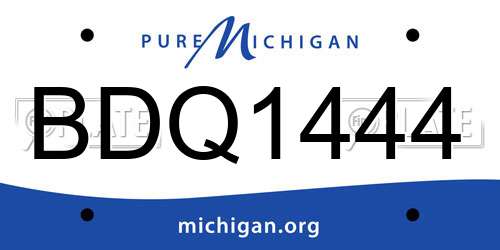 BDQ1444 Michigan License Plate