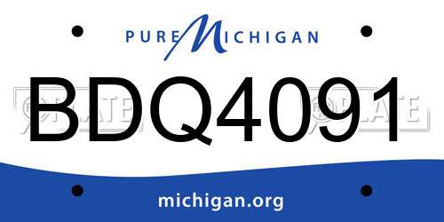 BDQ4091 Michigan License Plate