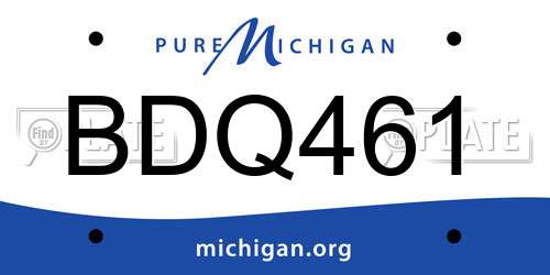 BDQ461 Michigan License Plate