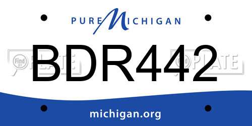 BDR442 Michigan License Plate