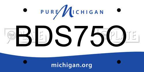 BDS75O Michigan License Plate