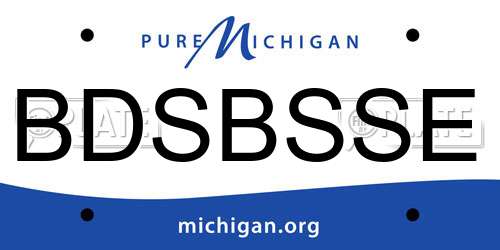 BDSBSSE Michigan License Plate