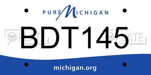BDT145 Michigan License Plate