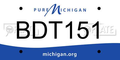BDT151 Michigan License Plate