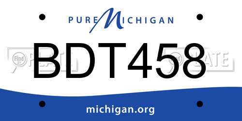 BDT458 Michigan License Plate
