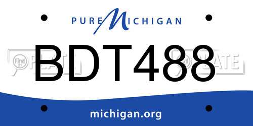 BDT488 Michigan License Plate