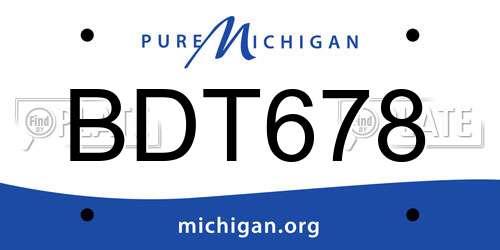 BDT678 Michigan License Plate