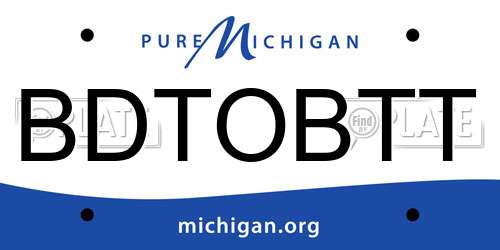BDTOBTT Michigan License Plate