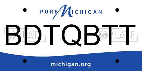 BDTQBTT Michigan License Plate