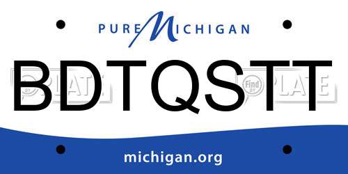 BDTQSTT Michigan License Plate