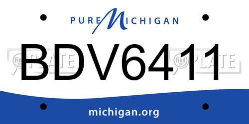 BDV6411 Michigan License Plate