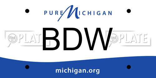 BDW Michigan License Plate