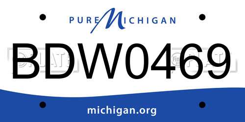 BDW0469 Michigan License Plate