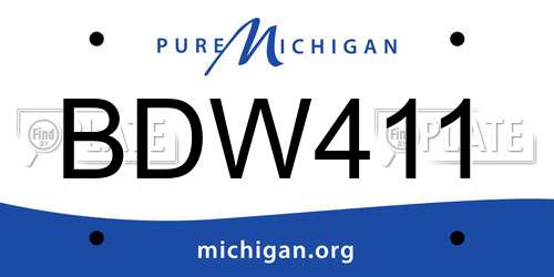 BDW411 Michigan License Plate