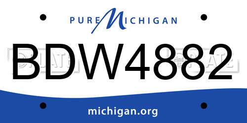 BDW4882 Michigan License Plate