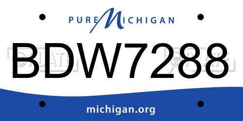 BDW7288 Michigan License Plate