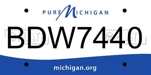 BDW7440 Michigan License Plate