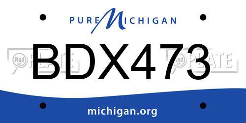 BDX473 Michigan License Plate
