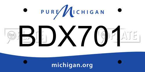 BDX701 Michigan License Plate