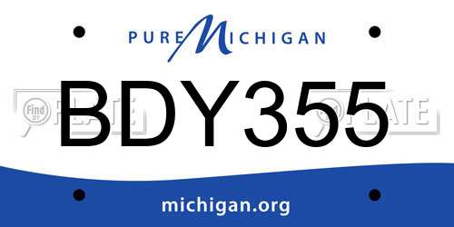 BDY355 Michigan License Plate